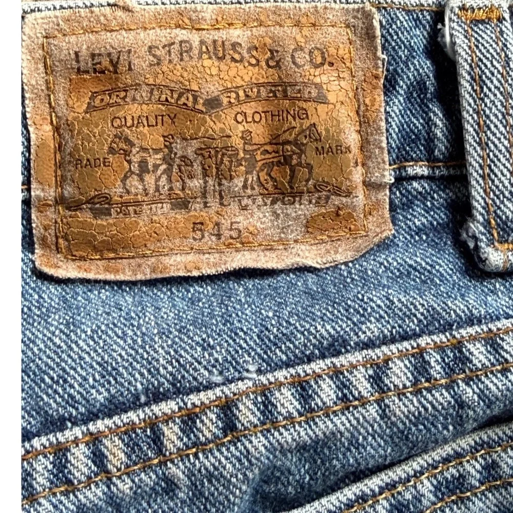 Levi's 545 Denim Shorts Mens 36 Blue Loose Fit Orange Tab Vintage 90s USA Made